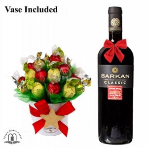 Classic Christmas Sweet Bouquet With Red Wine To Israel
